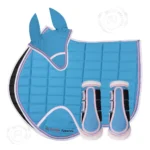 blue and pink saddle pad