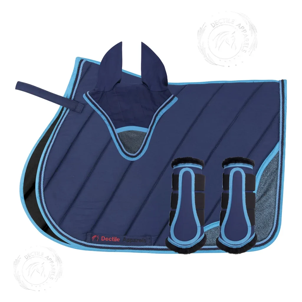 Dark Blue English Saddle Pad Set USA