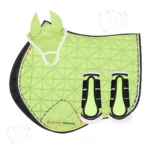 jumping green english saddle pad