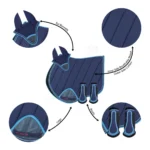 dark blue saddle pad details