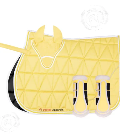 Yellow saddle pad for horse riding