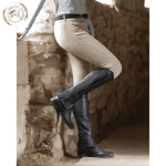 Black Leather Zip Half Chaps USA