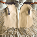 Beige-Leather-Cowboy-Shotgun-Chaps-With-Dark Accent