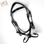leather bridle with white sheepskin nose band