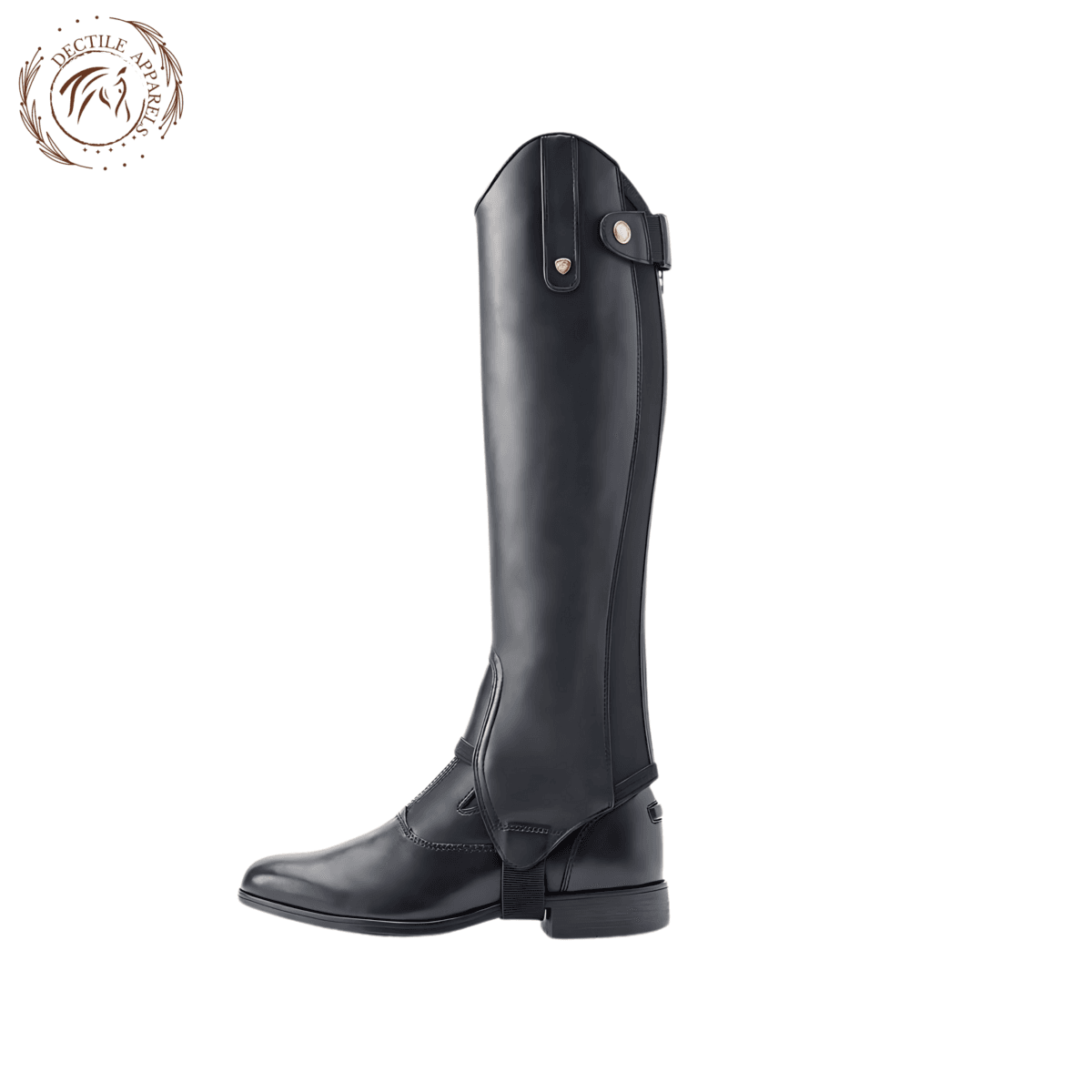 Black Leather Contoured Half Chap