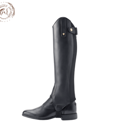 Black Leather Contoured Half Chap