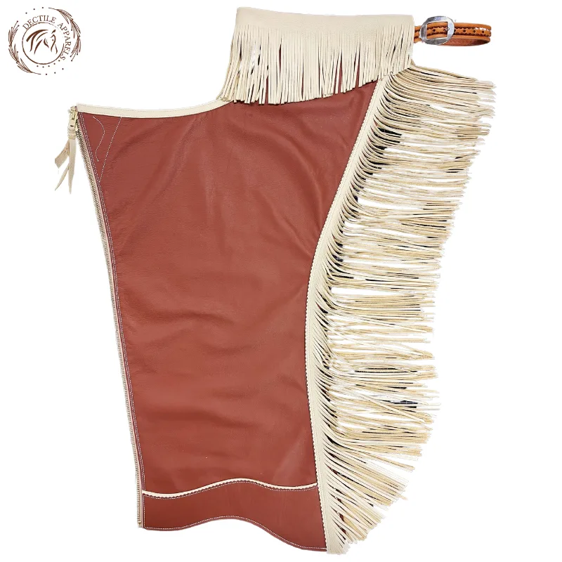 Brown Western Leather Shotgun Chaps USA