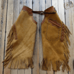 Brown Fringe Leather Chink Chaps USA