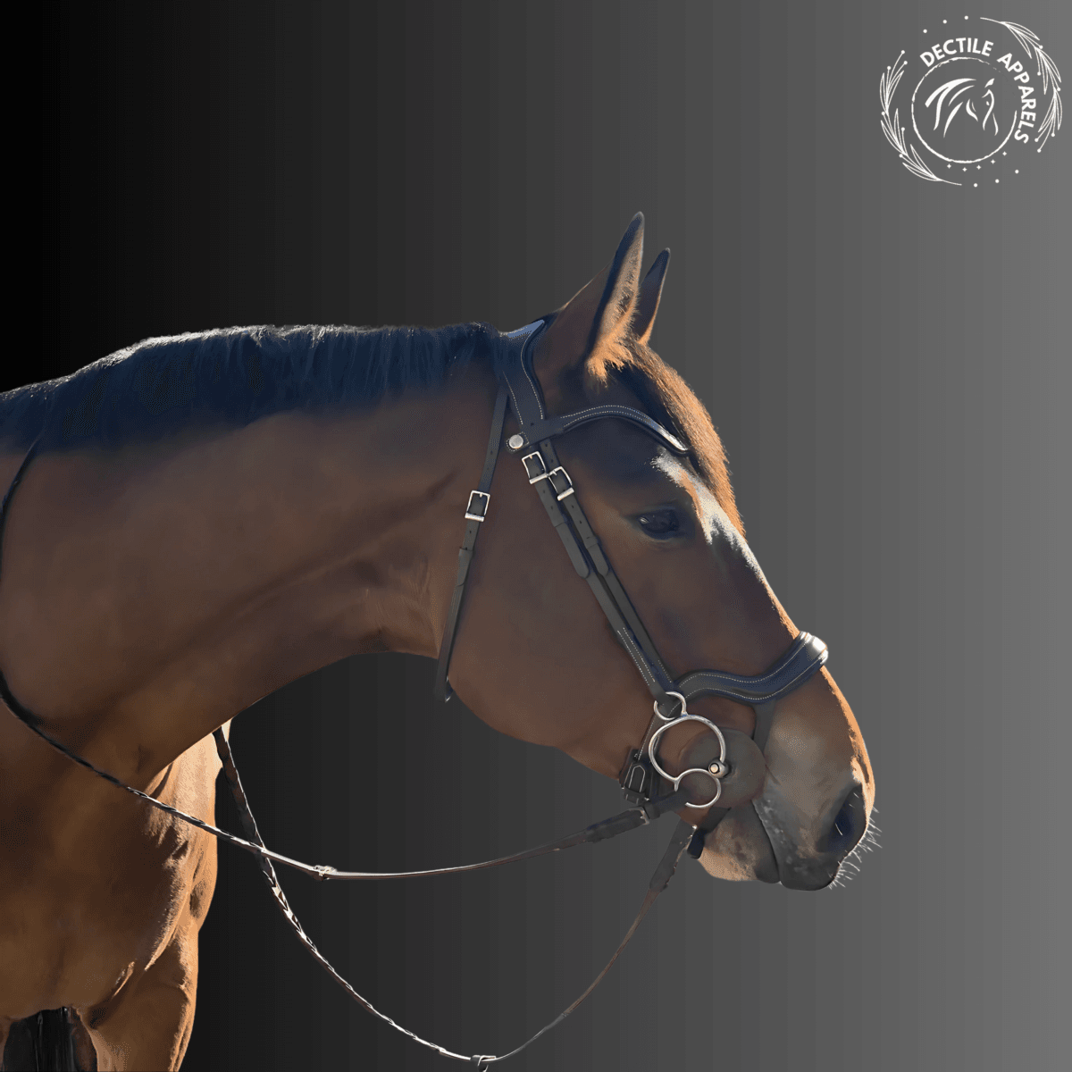 chestnut leather horse bridle