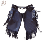 Black-Leather-Chaps-With-Fringe