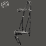 black leather dressage bridle