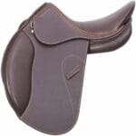 luxurious brown leather English saddle