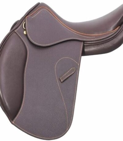luxurious brown leather English saddle