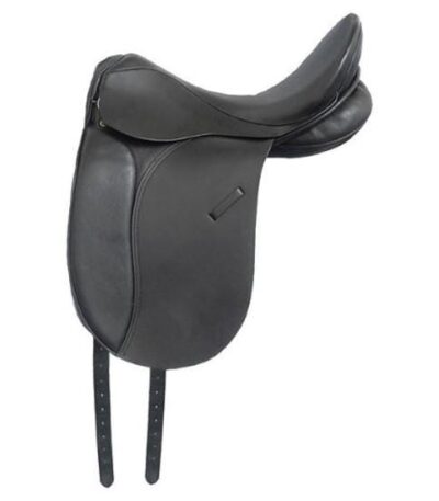 premium black leather dressage saddle