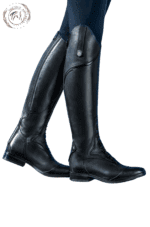 Black Leather High Riding Boots
