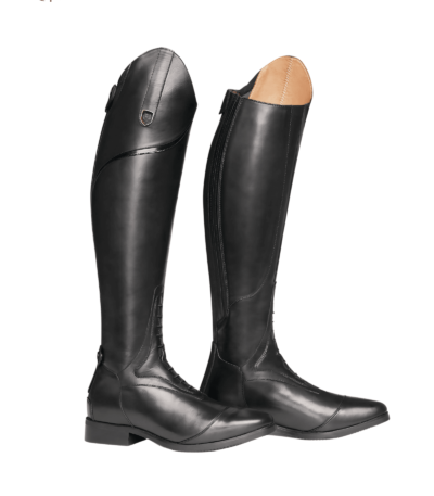 Black Leather High Riding Boots