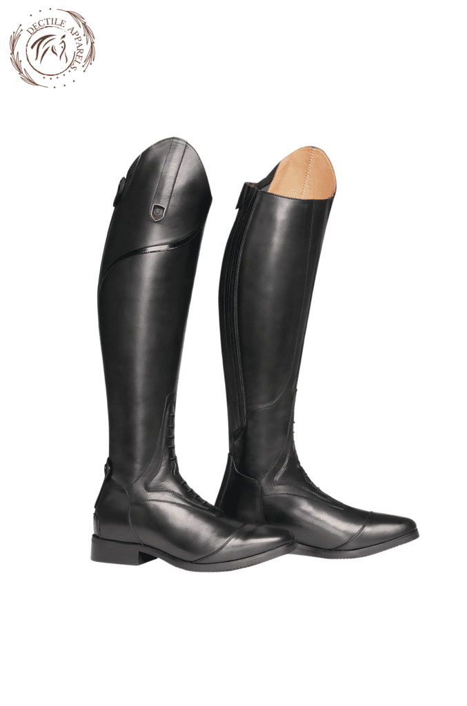 Black Leather High Riding Boots