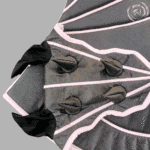 equestrian gear in gray and pink with glitter dragon‑wing saddle pad