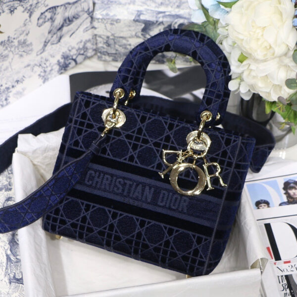 Christian Dior Blue Handle Bag 24cm