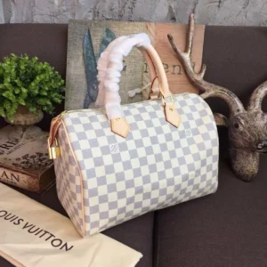 Louis Vuitton Speedy Bag 30cm Damier Azur Canvas Spring/Summer Collection N41370, White