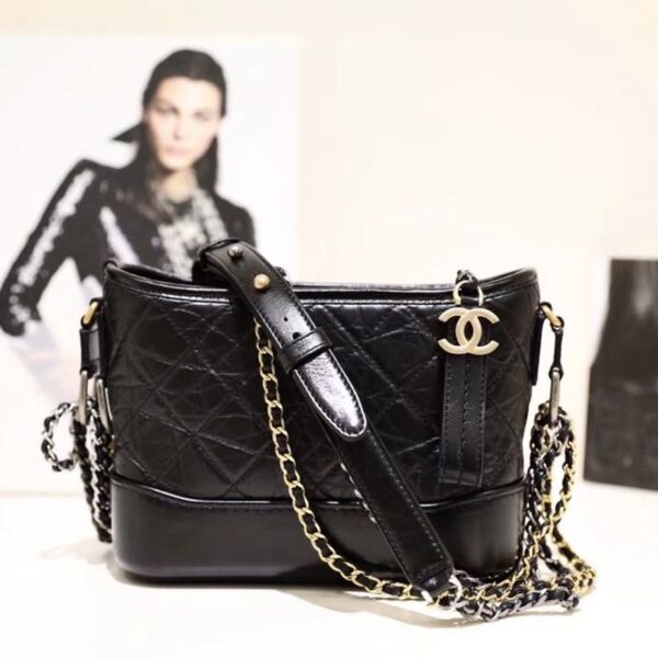 Chanel Gabrielle Hobo Bag 20cm Aged Calfskin Leather Spring/Summer Act 1 Collection, Black