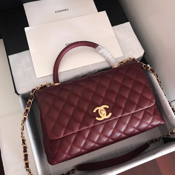 Chanel Coco Handle Bag 28cm Dark Red