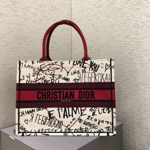 Christian Dior Red Mini Book Tote 36cm