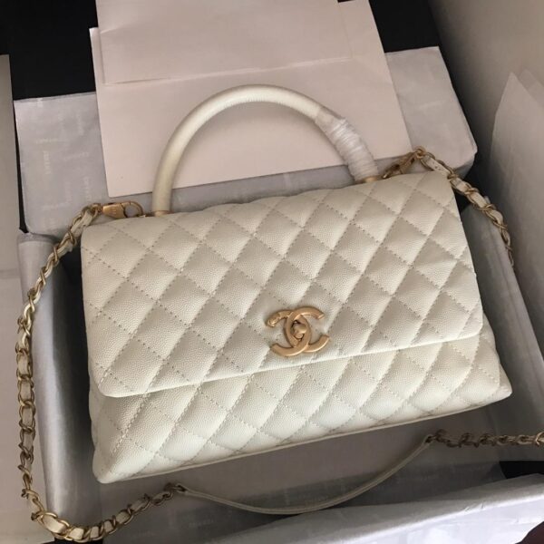 Chanel Coco Handle Bag 28cm White