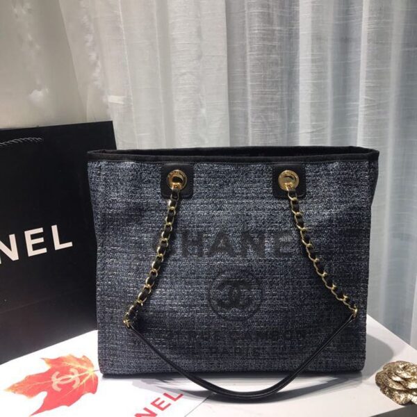 Chanel Deauville Tote 34cm Canvas Bag Spring/Summer Collection Dark Denim Multi