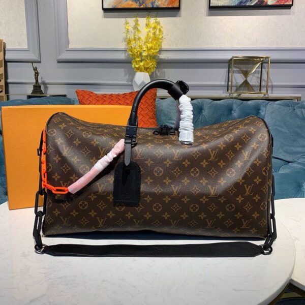 Louis Vuitton Keepall Bandouli?re 50cm Monogram Solar Ray Canvas Spring/Summer Collection M44471, Black/Orange