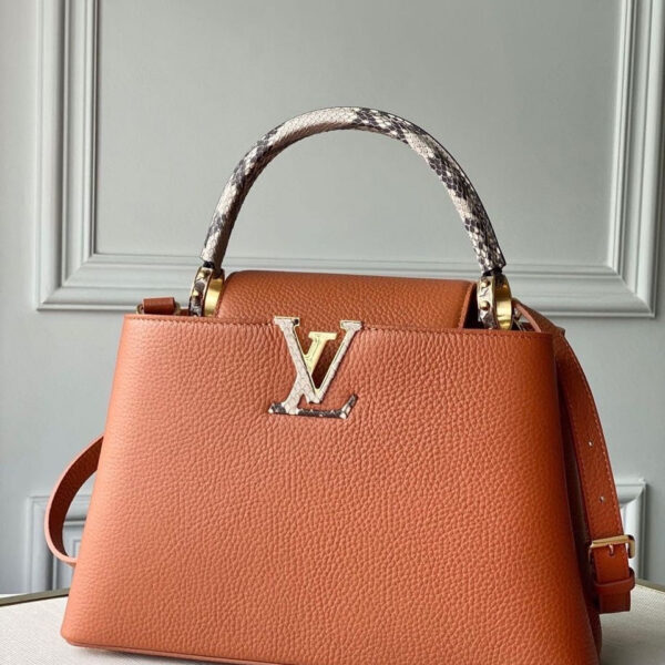 Louis Vuitton Woven Capucines Python Handle Bag 31cm Taurillon Leather Spring/Summer 2021 Collection N98388 Cognac