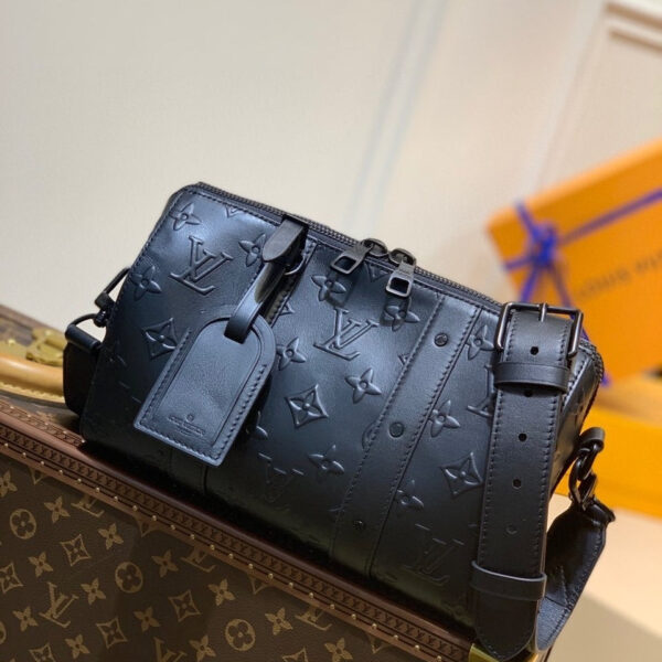 Louis Vuitton Keepall City Bag 28cm Monogram Seal Cowhide Canvas Spring/Summer Collection M57961, Black