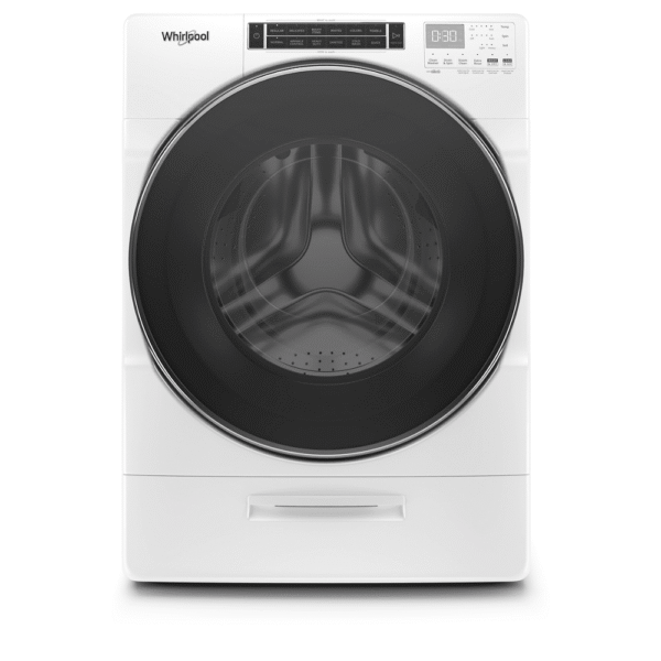 Whirlpool 5.0 cu ft High-Efficiency White Front Load Washing Machine with Load & Go(TM) XL Dispenser