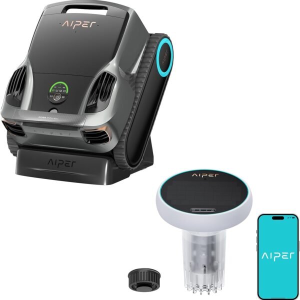 Aiper Scuba X1 Pro Max Robotic Pool Cleaner Bundle with HydroComm Pro Smart Water Monitor