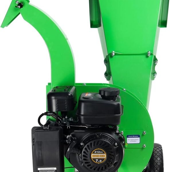 S1 Gas-Powered Wood Chipper, 7HP, 3" Max Diameter, High Reduction Ratio