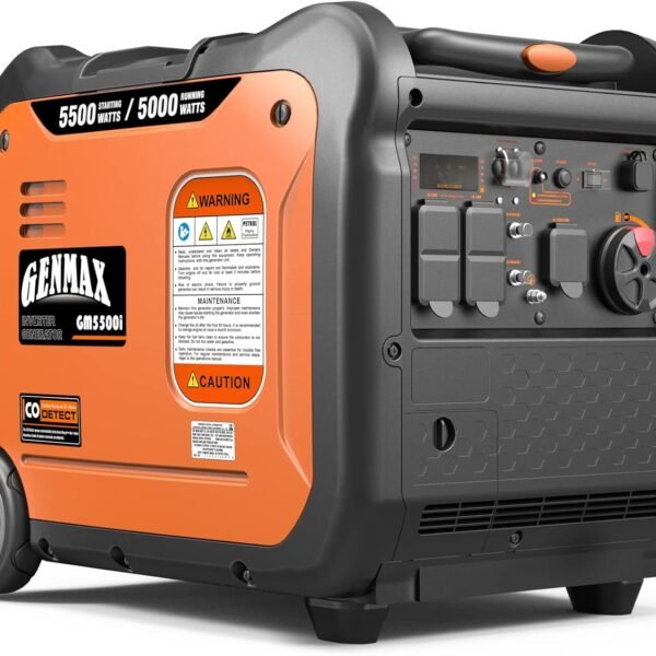 GENMAX Portable Generator EPA Compliant Eco-Mode Lightweight for Home Backup and Camping