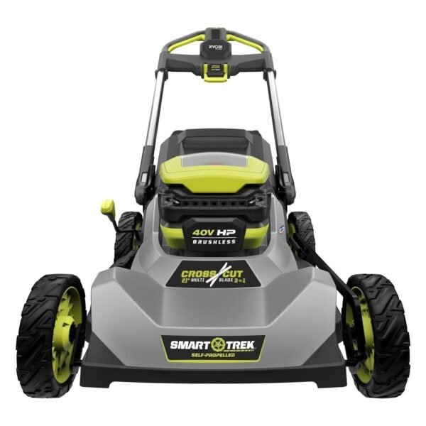 40V HP Brushless 21″ Cordless Battery Self-Propelled Lawn Mower with Dual Blades