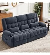 MAHOMICO Manual Reclining Sofa,3 Seat Recliner Sofa Chair with 2 Cup Holders for Adults,Couch Set...