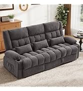 MAHOMICO Manual Reclining Sofa,3 Seat Recliner Sofa Chair with 2 Cup Holders for Adults,Couch Set...