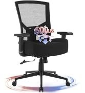 Big and Tall Office Chair 600lbs with Lumbar Support for Eight Hour Daily Work Ergonomic Mesh Des...