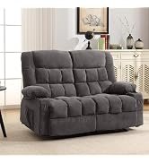 MAHOMICO Manual Loveseat Recliner,2 Seat Recliner Sofa Chair with 2 Cup Holders for Adults,Couch ...