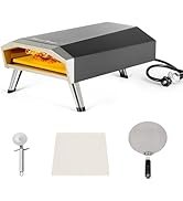 GREEN PARTY 13 inch Gas Pizza Oven, Portable Propane Outdoor Pizza Oven with Cordierite Pizza Sto...