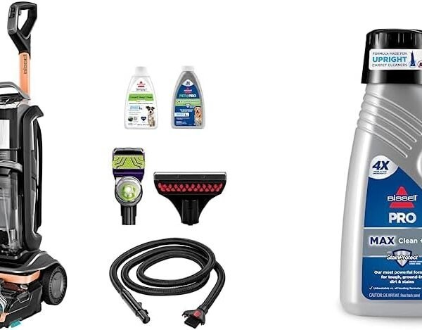 BISSELL Revolution HydroSteam Pet Carpet Cleaner, Upright Deep Cleaner, HydroSteam Technology, 2-in-1 Pet Upholstery Tool & Formulas Included, 3432