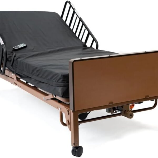 Fully Electric Hospital Bed Set - Foam Mattress, Half Rails Included - Enhanced Comfort, Convenience