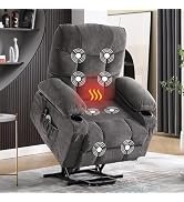MAHOMICO Power Lift Recliner Chair for Elderly with Vibration Massage and Lumbar Heating, Electri...
