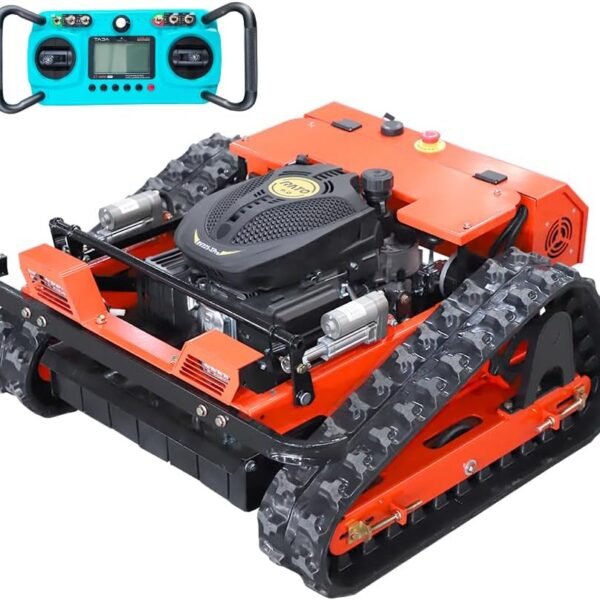 INFRONT Remote Control Lawn Mower - All Terrain Tracks, 45° Slope Climbing, Gas Electric Hybrid, High Power Strong Mower