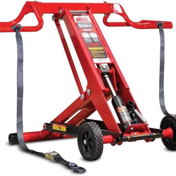 MoJack 45501 HDL500 Hydraulic Cylinder Lift Jack for Zero Turn Radius Riding Lawn Mower Maintenance and Repair - 500 Pound Lift Capacity with Locking Bar for Added Safety