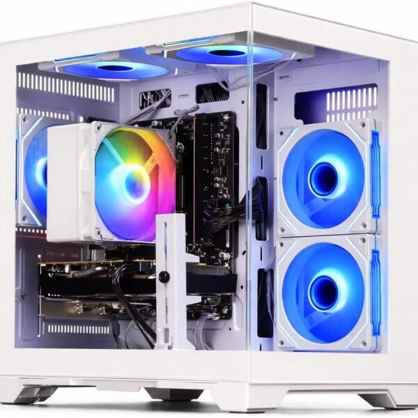 LXZ Gaming PC Desktop - Ryzen 5 5500 | GeForce RTX 3050 6GB | 16GB DDR4 | 512GB NVME SSD | DP/HDMI/DVI, Prebuilt Tower Computer for Gaming, Home and Office (White)