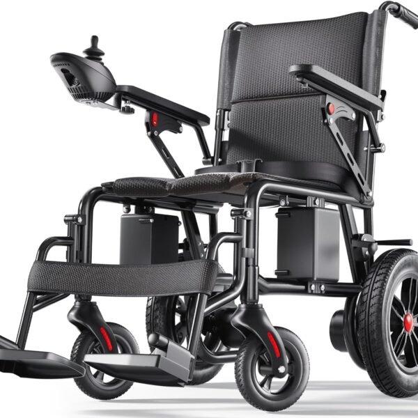 Electric Wheelchairs for Adults, Lightweight Electric Wheelchair, Foldable Travel Motorized Wheelchairs for Seniors, Folding Portable Mobility Scooter, Compact Fold Power Wheelchair