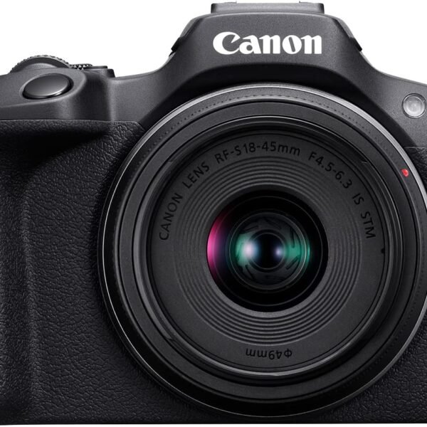 Canon EOS R100 Mirrorless Camera RF-S18-45mm F4.5-6.3 is STM Lens Kit, 24.1 Megapixel CMOS (APS-C) Sensor, 4K Video, Wi-Fi & Bluetooth, Beginner Photographers and Creators, Digital Camera, Black | 24.1MP Aps-C CMOS, 4K Video, Dual Pixel Af, Rf-S 18-45mm F